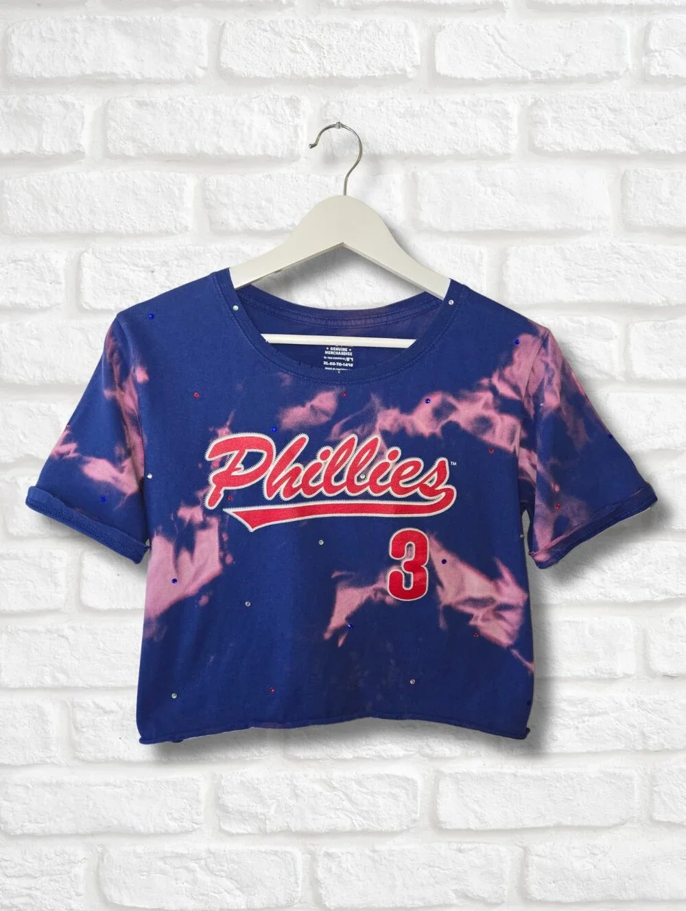 Los Angeles Angels Crop Top W/Rhinestones - Picture 1 of 7
